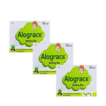 Alograce Mild & Gentle Cleansing Baby Bathing Bar 75gm x 3