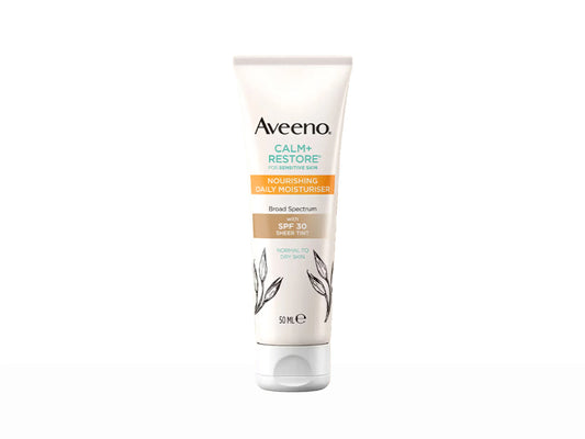 Aveeno Calm + Restore Nourishing Daily Moisturiser Sheer Tint SPF 30, 50ml