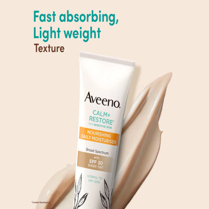 Aveeno Calm + Restore Nourishing Daily Moisturiser Sheer Tint SPF 30, 50ml