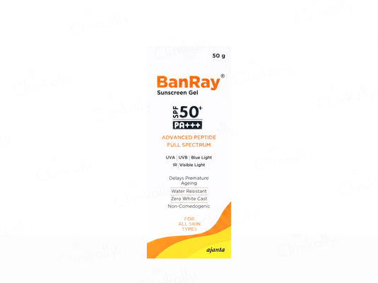 Banray Sunscreen Gel SPF 50 PA+++, 50gm