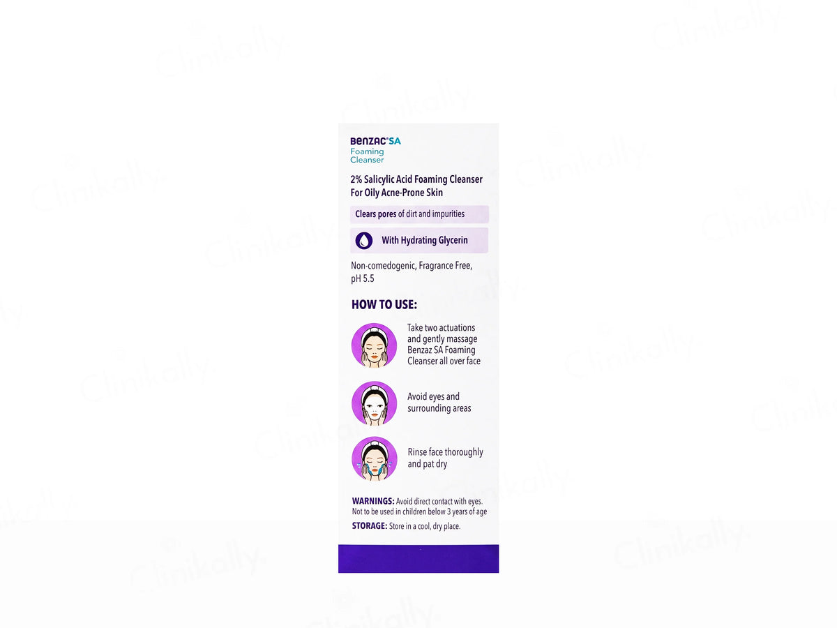 Benzac SA 2% Salicylic Acid Foaming Cleanser, 60ml