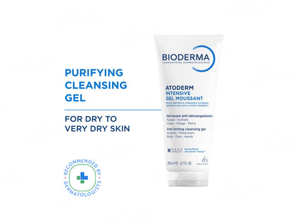 Bioderma Atoderm Intensive Gel Moussant Anti-Itching Cleansing Gel, 200ml