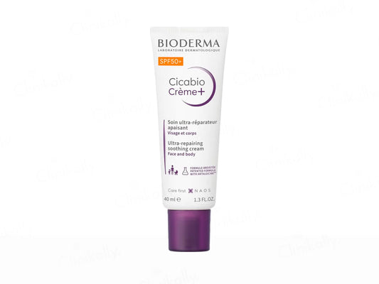 Bioderma Cicabio Creme+ Ultra-Repairing Soothing Cream Sunscreen SPF 50+, 40ml