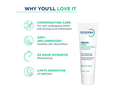 Bioderma Sebium Hydra Ultra-Moisturising Compensating Care Cream, 40ml