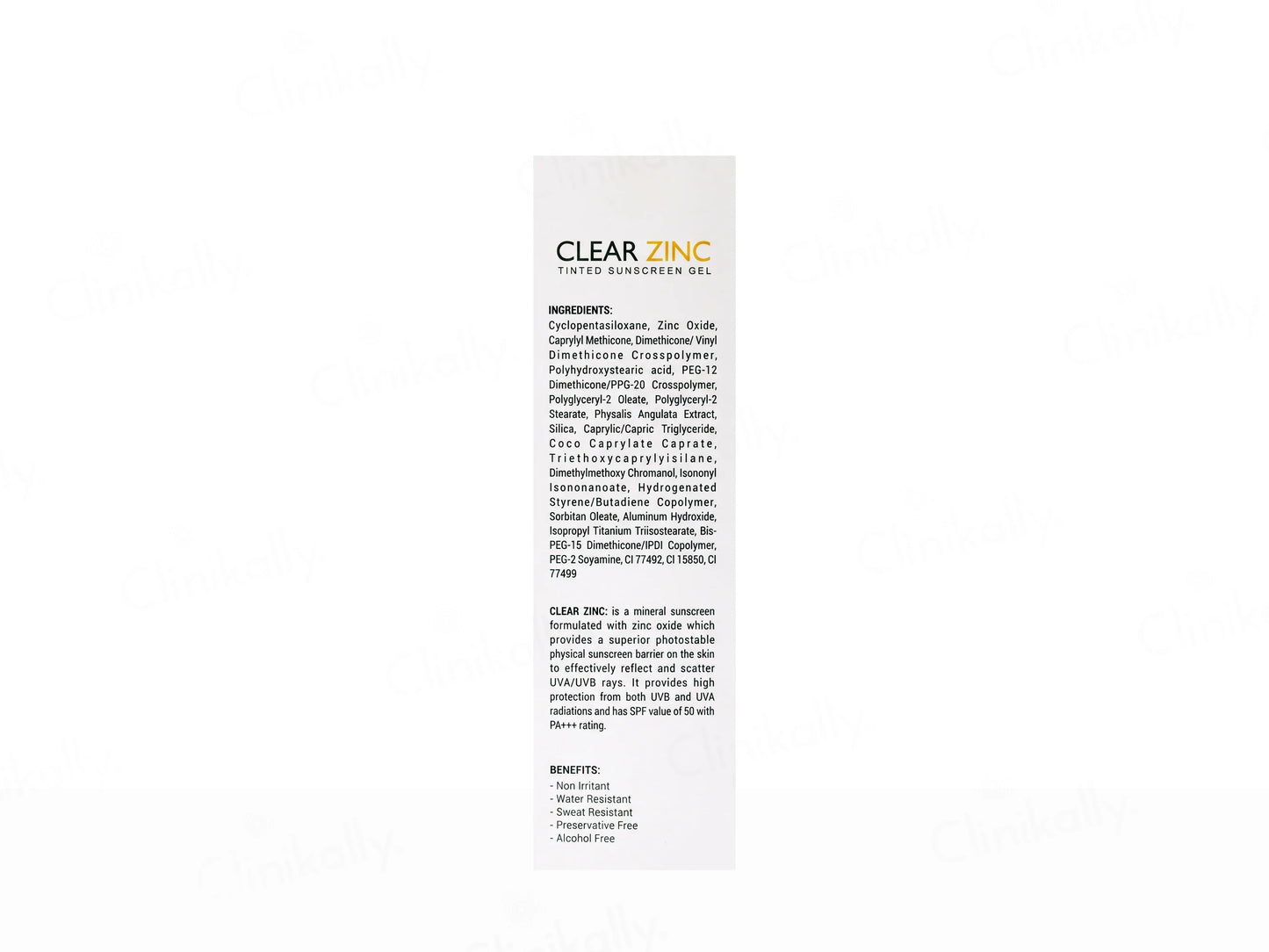 Ceuticoz Clear Zinc Tinted Sunscreen Gel SPF 50 PA++++ (Ivory), 50gm