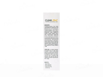 Ceuticoz Clear Zinc Tinted Sunscreen Gel SPF 50 PA++++ (Ivory), 50gm