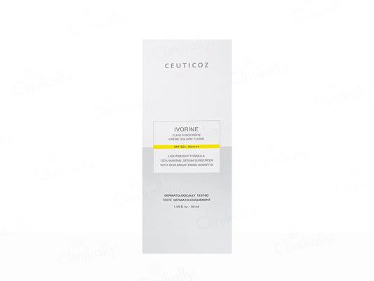 Ceuticoz Ivorine Lighweight Mineral Fluid Sunscreen SPF 50+ PA+++, 50ml