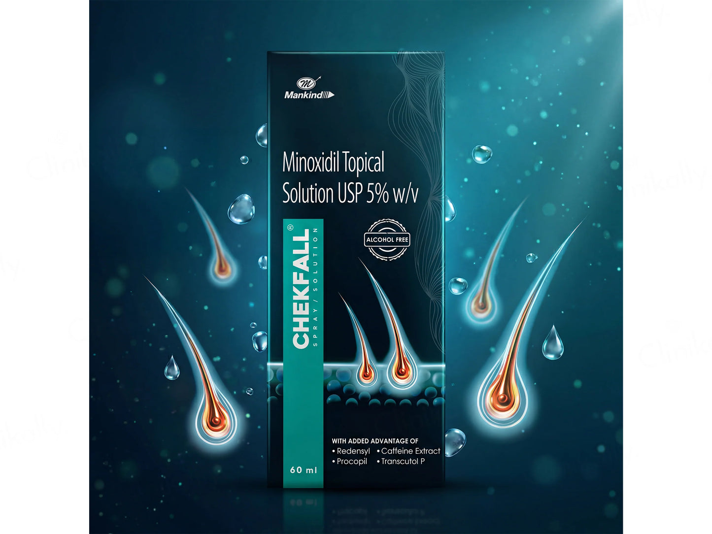 Chekfall 5% Spray Hair Solution, 60ml
