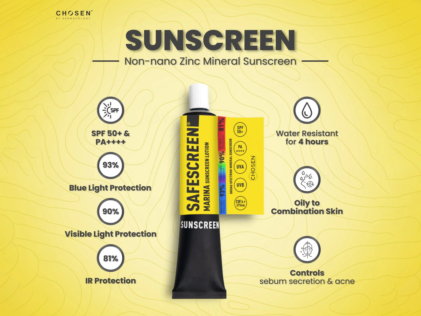 Chosen Safescreen Marina Mineral Sunscreen Lotion SPF 50+ PA++++ 40ml