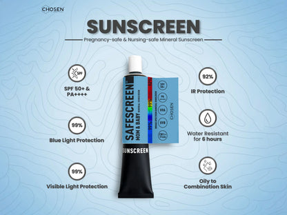 Chosen Safescreen Mom & Baby Mineral Sunscreen SPF 50+ PA++++ 40ml