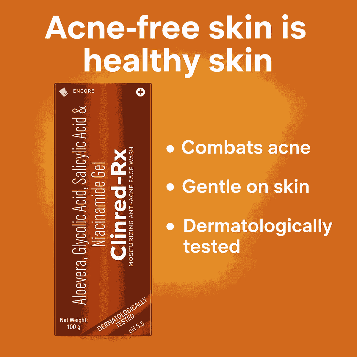 Clinred-Rx Moisturizing Anti-Acne Face Wash 100gm