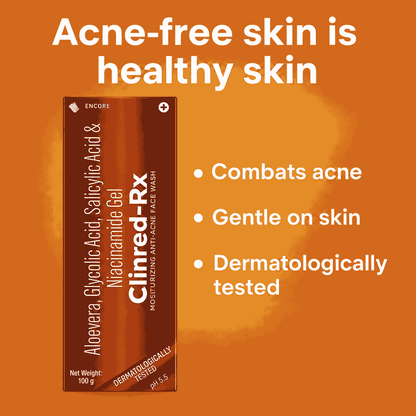Clinred-Rx Moisturizing Anti-Acne Face Wash 100gm