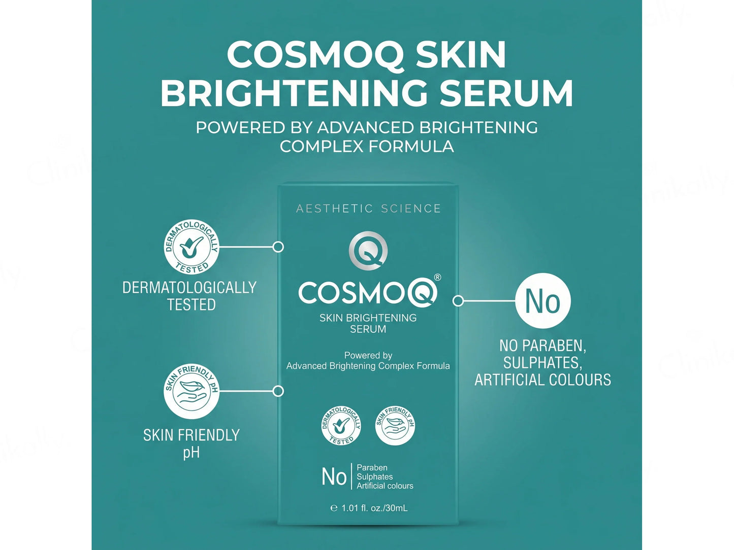 Cosmoq skin brightening serum, 30ml