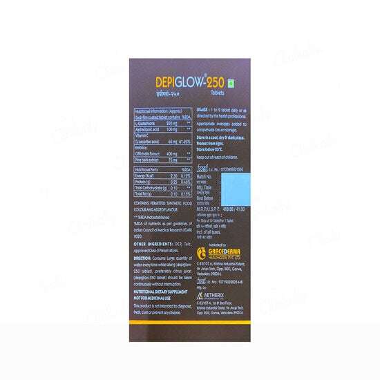 Depiglow 250 tablet glutathione tab, 10Tab