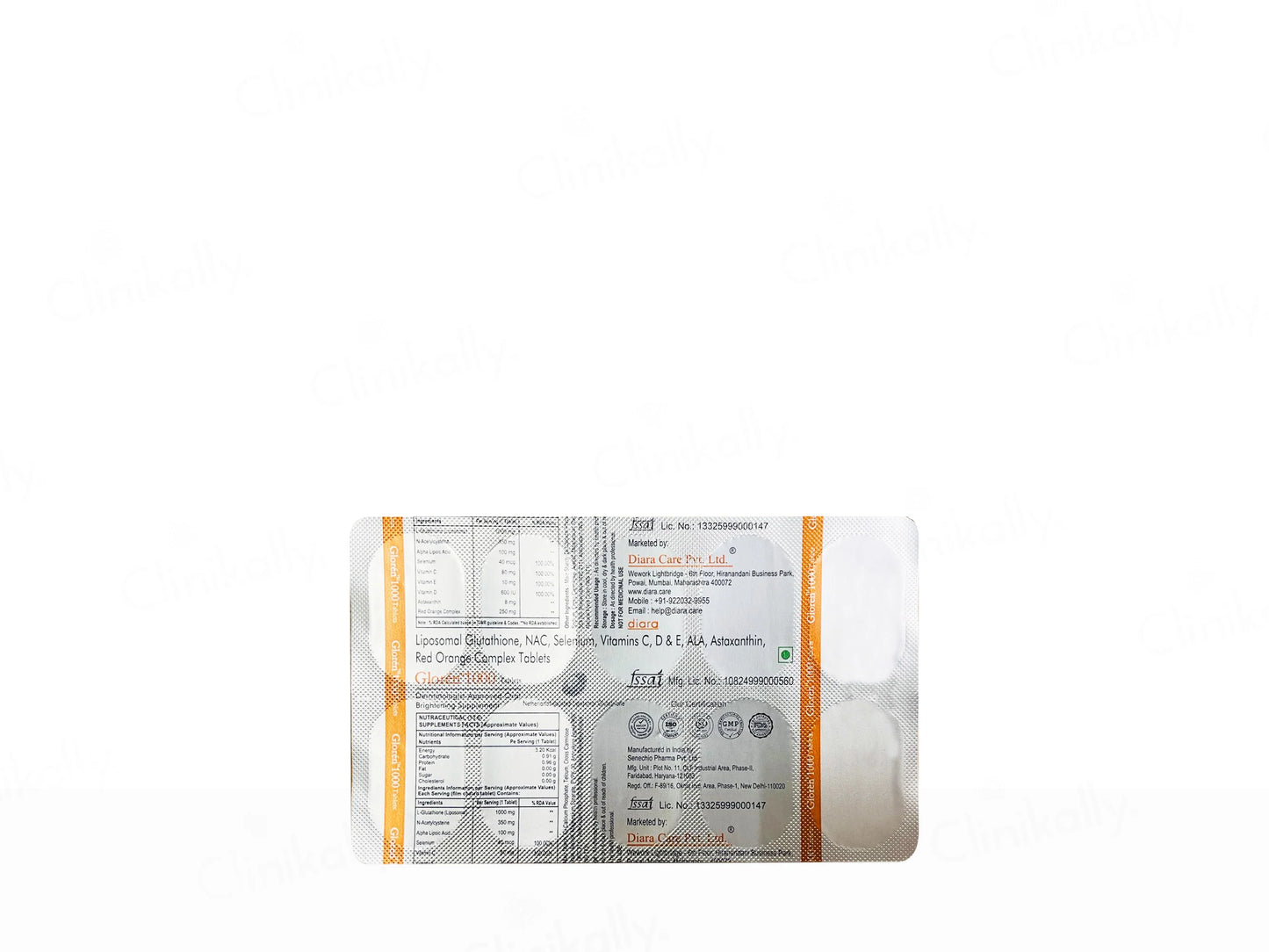 Gloren 1000 Liposomal Glutathione Nutraceutical 10Tablets