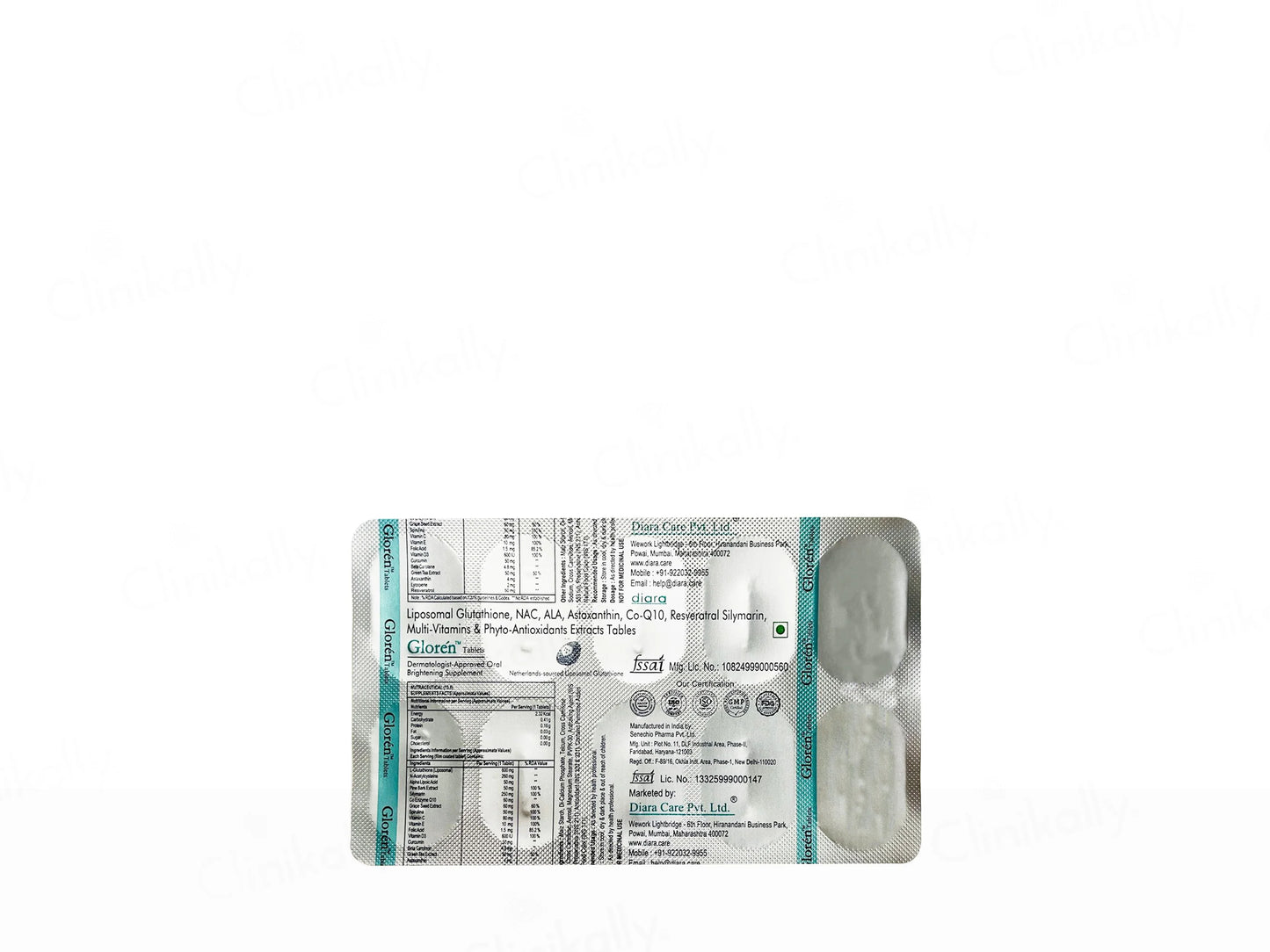 Gloren Liposomal Glutathione Nutraceutical 10Tablets