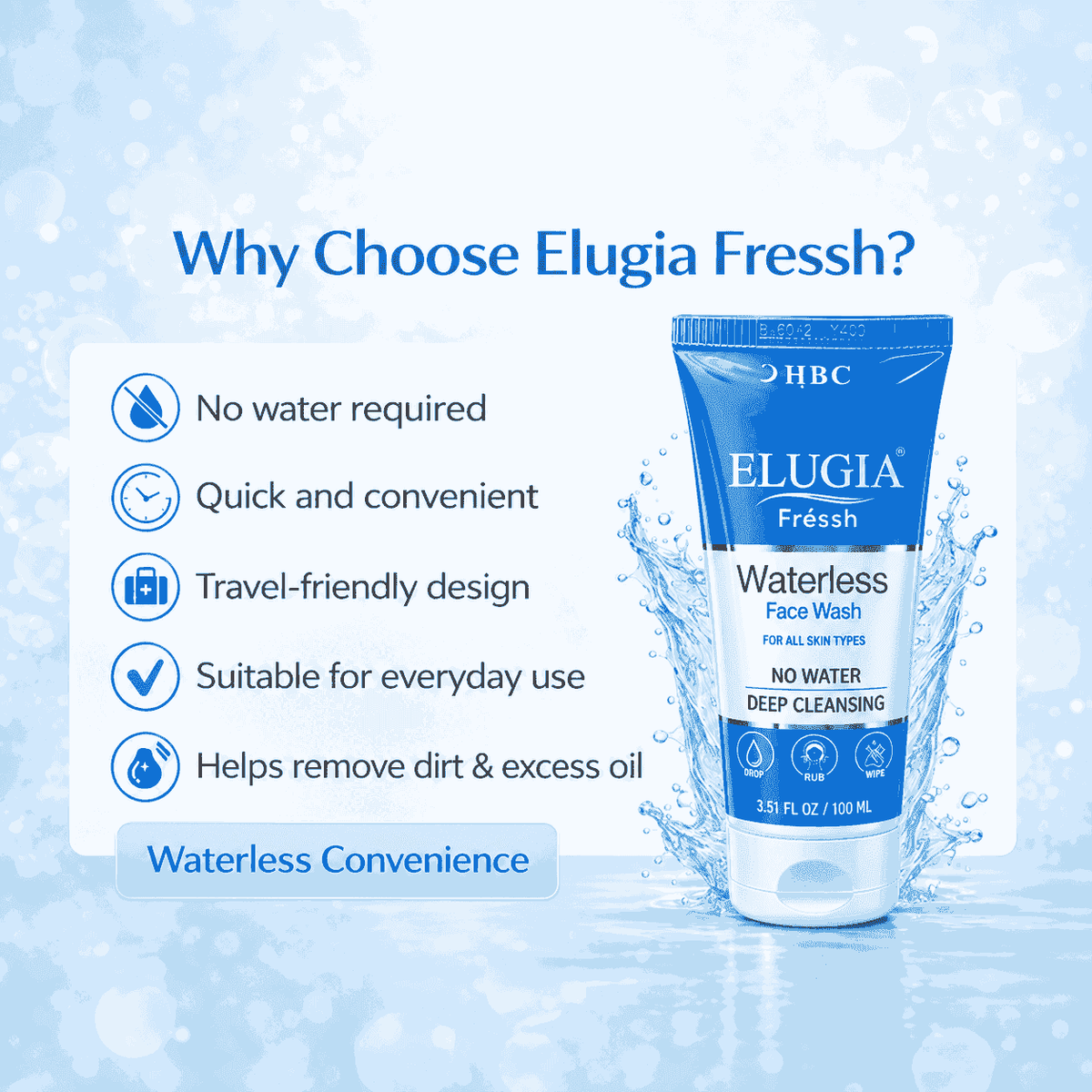Elugia Waterless Face Wash