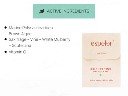 Espeler Brightening Peel Off Mask, 5 x 25 gm (125gm)