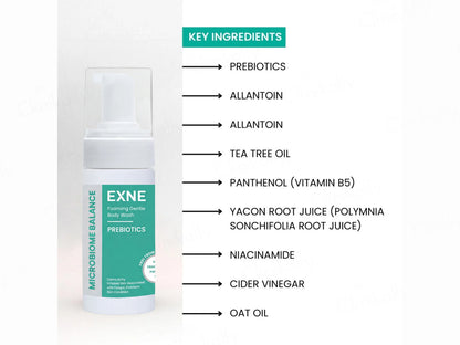 Exne Prebiotics Soothing & Hydrating Foaming Gentle Body Wash, 180ml