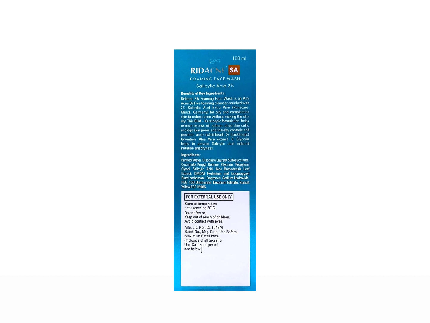 Ridacne Sa Foaming Face Wash, 100ml