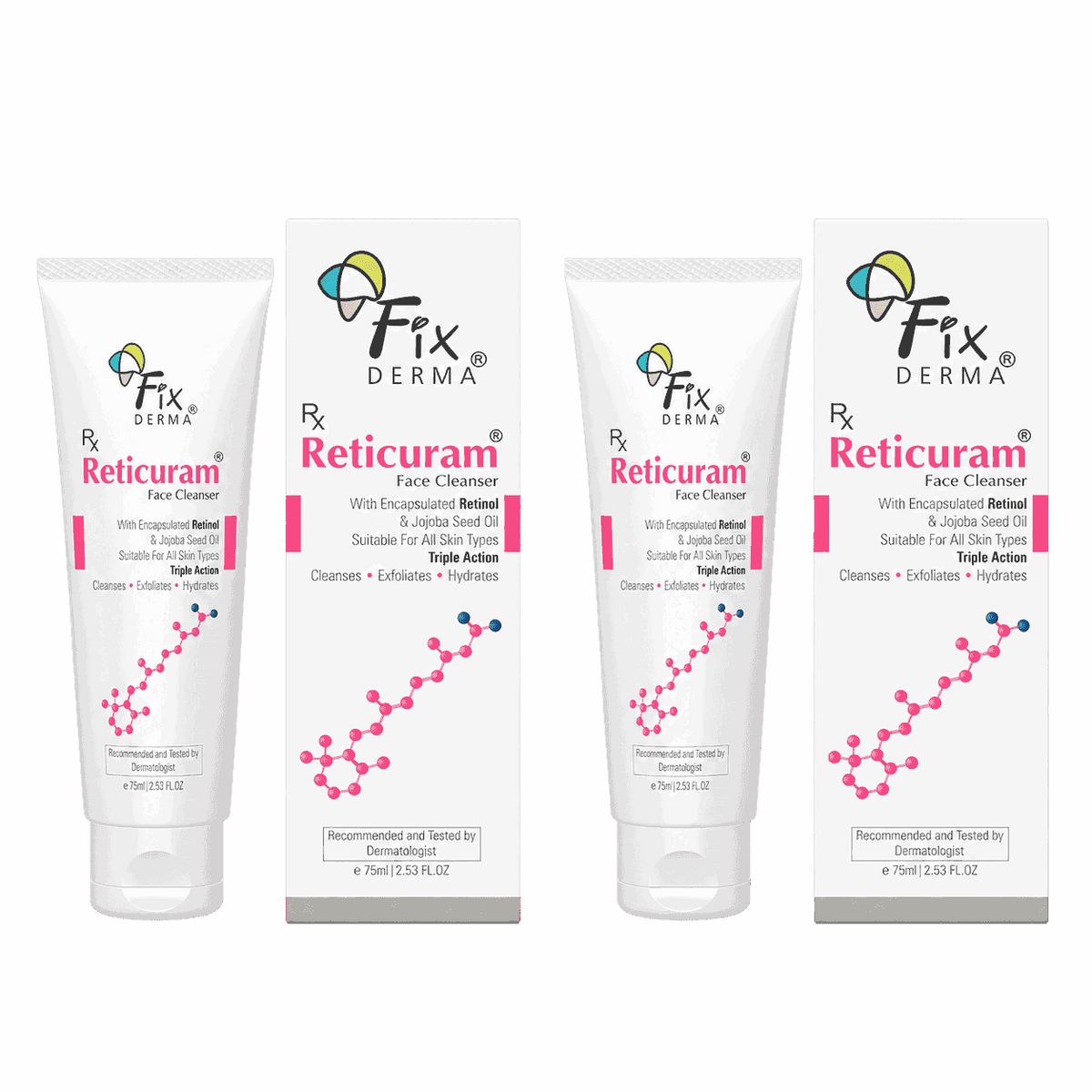 Fixderma Reticuram Face Cleanser PACK OF 2 75ml