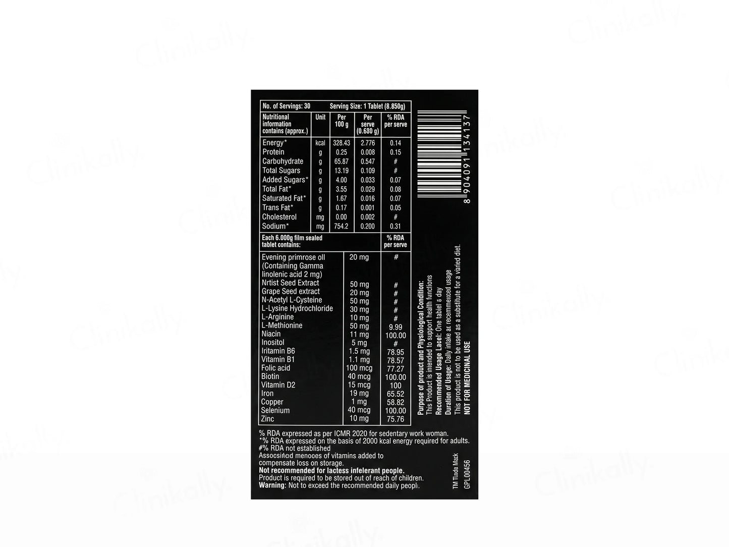 Hair 4U VM Hair Health & Growth Tablet, 30tab