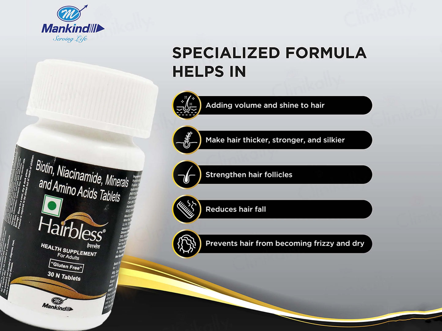 Hairbless Tablets Bottel (30 Tab)