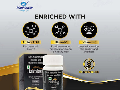 Hairbless Tablets Bottel (30 Tab)