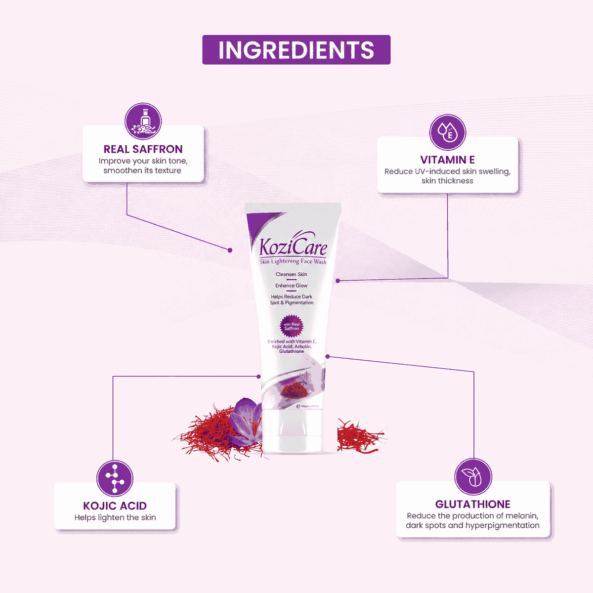 Kozicare with real saffron Skin Lightening Face Wash 100gm