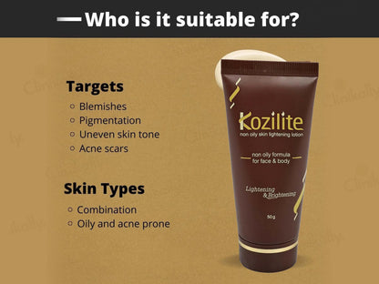 Kozilite Non Oily Skin Lightening Lotion for Face & Body