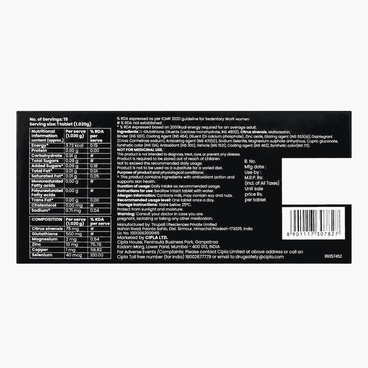 Lumacip Glo Skin Nutraceutical Tablet 15 Tab