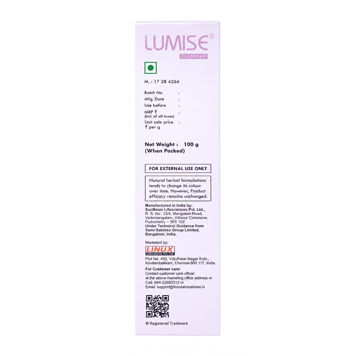 Lumise Cleanser 100gm