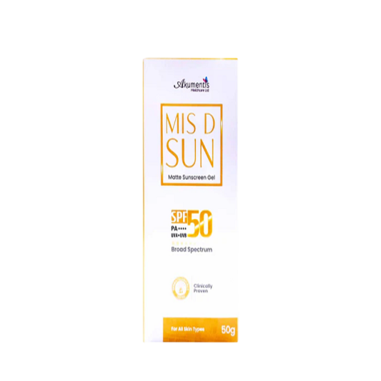 MIS D Sun Matte Sunscreen Gel SPF 50, 50gm