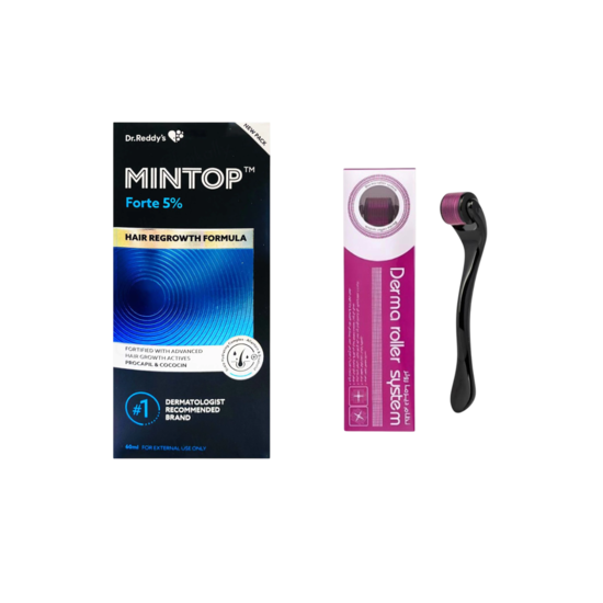 Mintop Forte 5% Bottle of 60ml With Derma Roller [0.50mm]