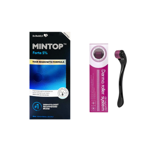 Mintop Forte 5% Bottle of 60ml With Derma Roller [0.50mm]