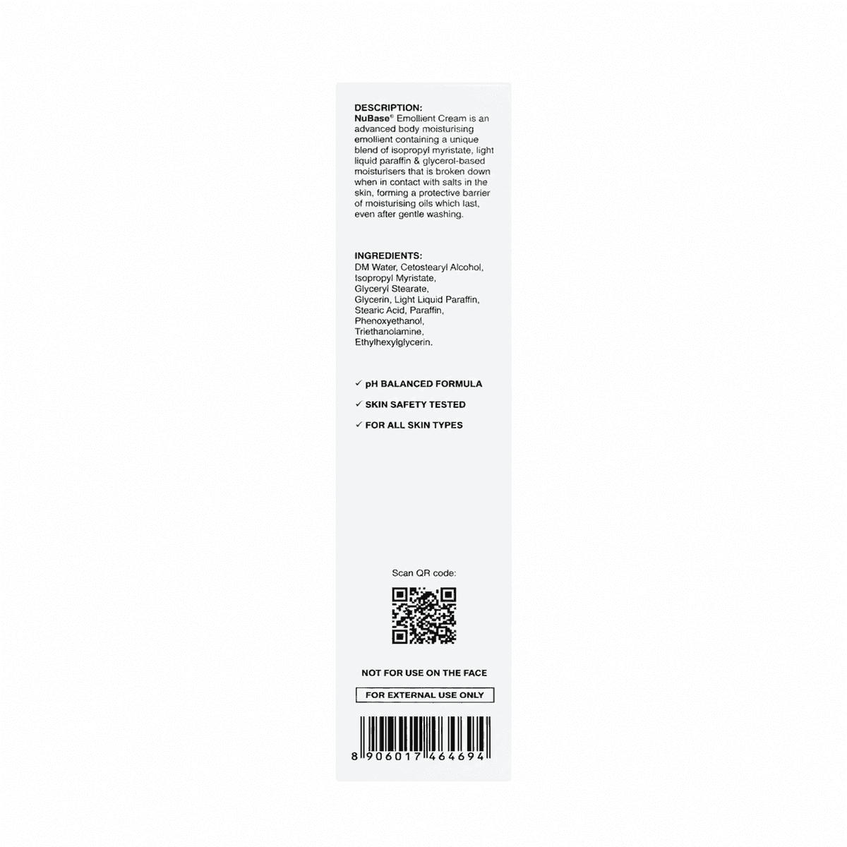 NuBase Moisturising Emollient Cream For Dry Skin 100gm