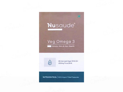 Nusaude Veg Omega 3 Nutraceutical Liquid Filled Capsule, 30 Caps