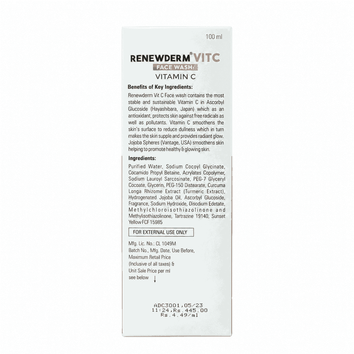 Renewderm Vit C Face Wash (Vitamin C)