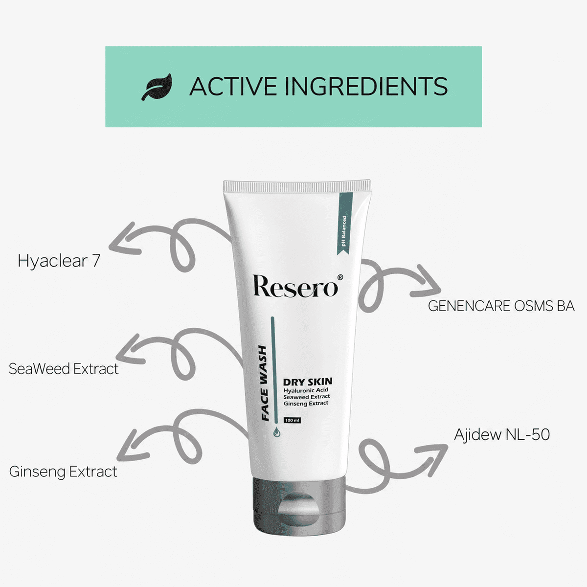 Resero Face Wash Gel For Dry Skin 100ml