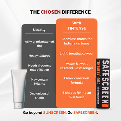 Chosen Safescreen Tintense Gold Tinted Gold Sunscreen SPF 50+ PA++++ 40ml