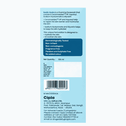 Saslic Hydra Foaming Cream-To-Foam Face Wash 100ml