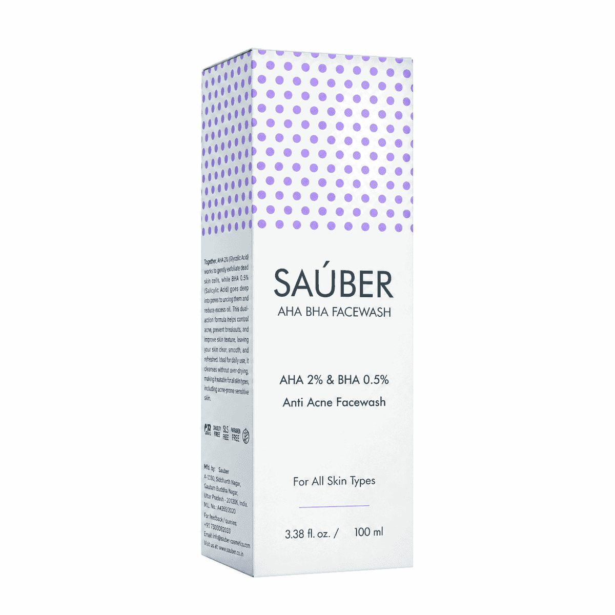 Sauber AHA BHA Facewash 100ml