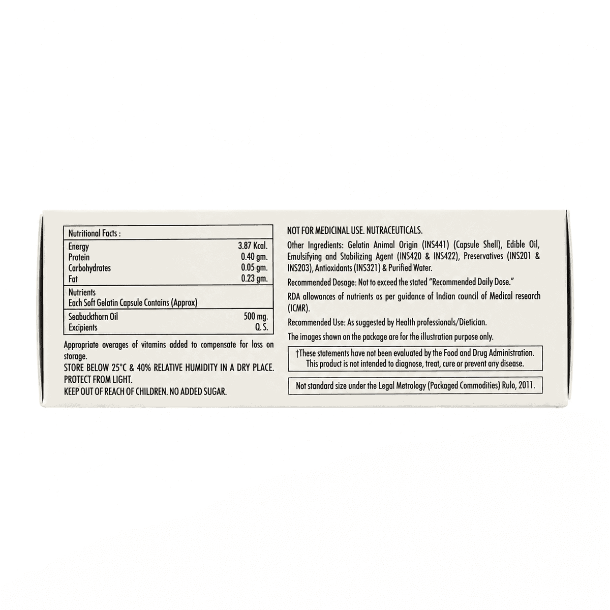 Seabuck Sea Buckthorn Seed Oil Supplement 500mg - (30 Softgel Cap)