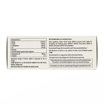 Seabuck Sea Buckthorn Seed Oil Supplement 500mg - (30 Softgel Cap)