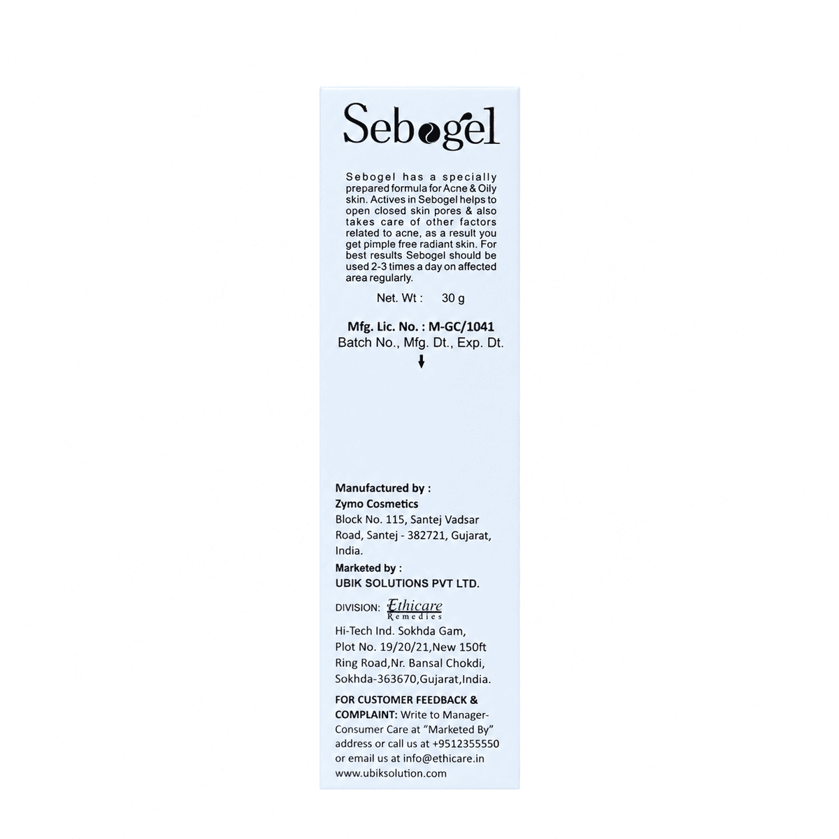 Sebogel Salicylic Acid & Nicotinamide Gel 30gm