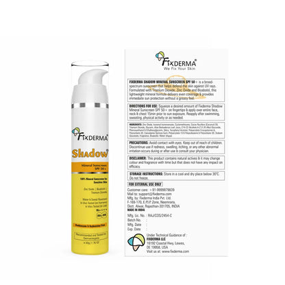 fixderma Shadow Mineral Sunscreen SPF 50+, 50gm