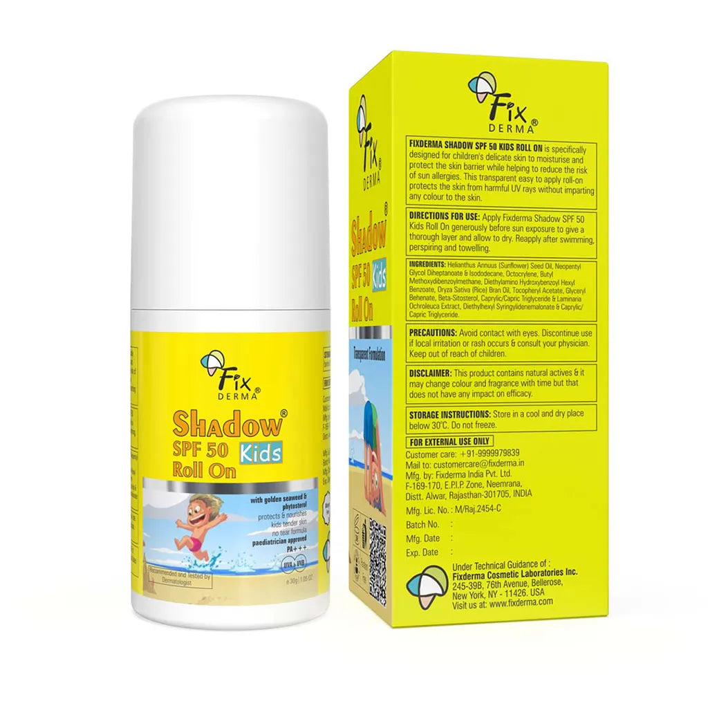 Shadow SPF 50 Roll on Sunscreen for Kids | Paediatrician Approved SPF 50 Roll-on Protection for Kids, 30gm