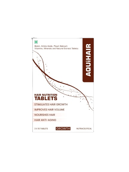 AQUIHAIR HAIR NUTRITION TABLETS, 3 x 10 tab