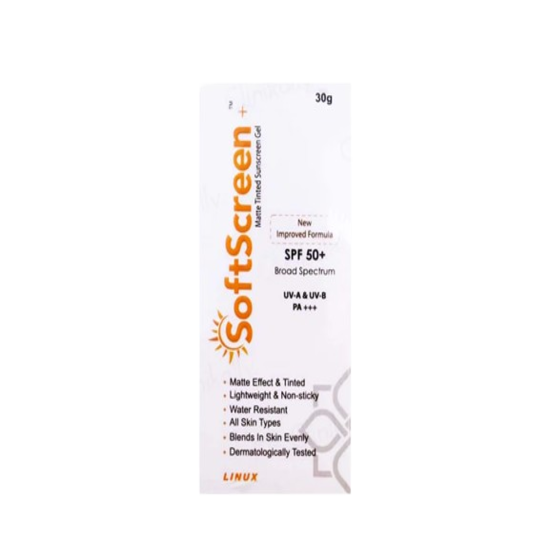 Softscreen+ plus Matte Tinted Sunscreen Gel SPF 50+ PA+++ 30gm