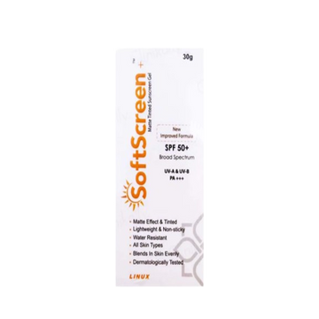 Softscreen+ plus Matte Tinted Sunscreen Gel SPF 50+ PA+++ 30gm